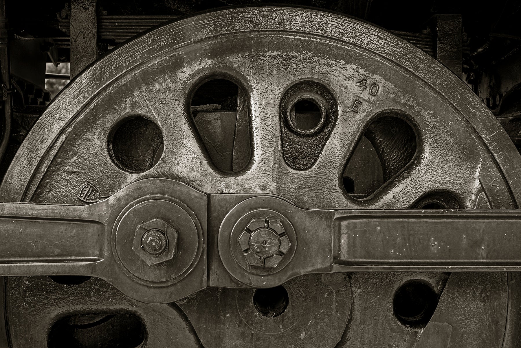 Wheel on the CB&Q 5629 locomotive