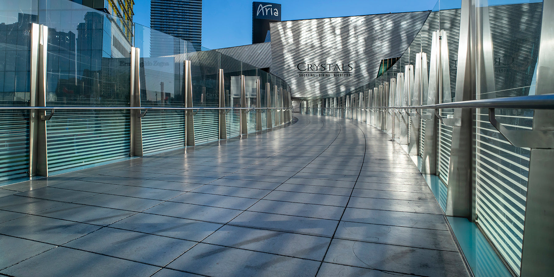 Sunrise at the Crystals shopping mall in Las Vegas