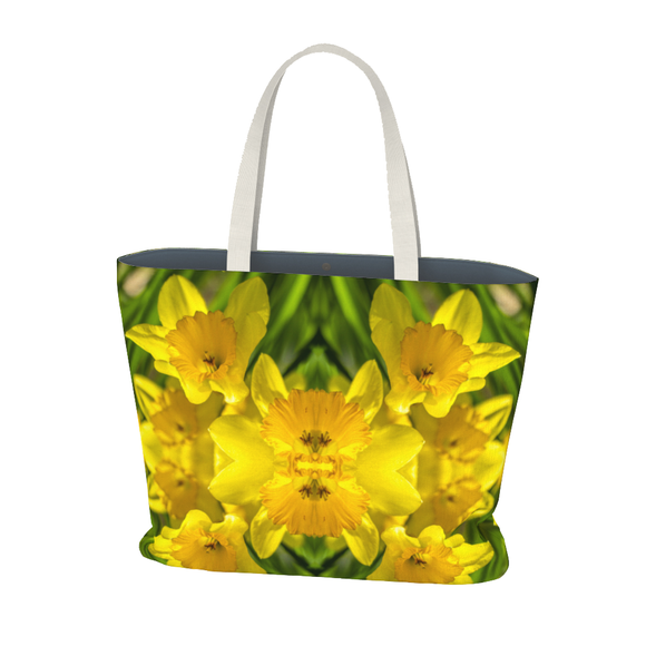 Canvas tote bag with daffodil design