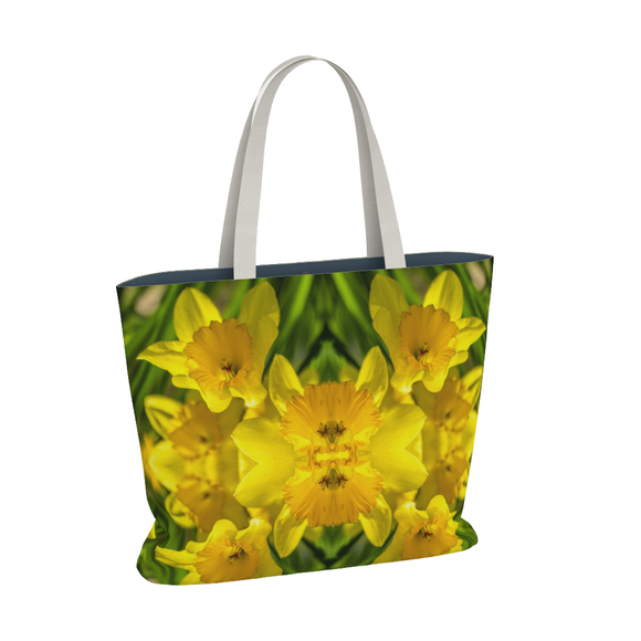 Canvas tote bag with daffodil design