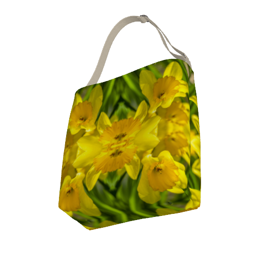 Shoulder tote with daffodil design