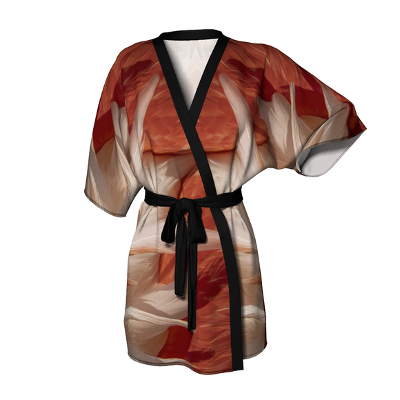 Kimono Robe with flamingo design