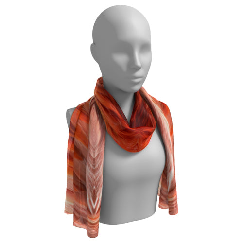 Long scarf with a flamingo design