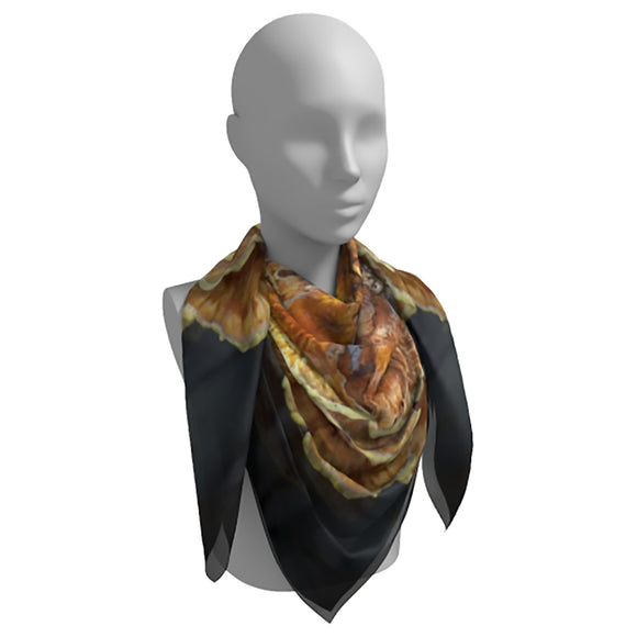 Square scarf with fungi design