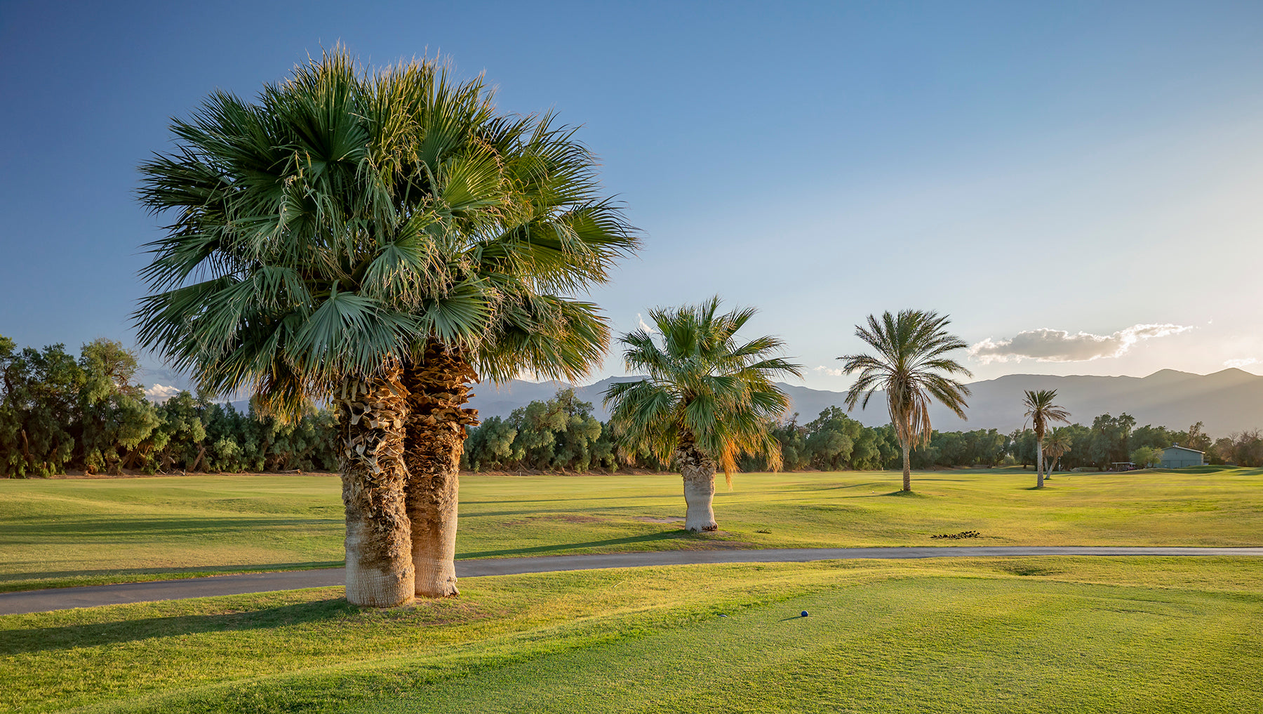 Sunset at the Furnace Creek golf course