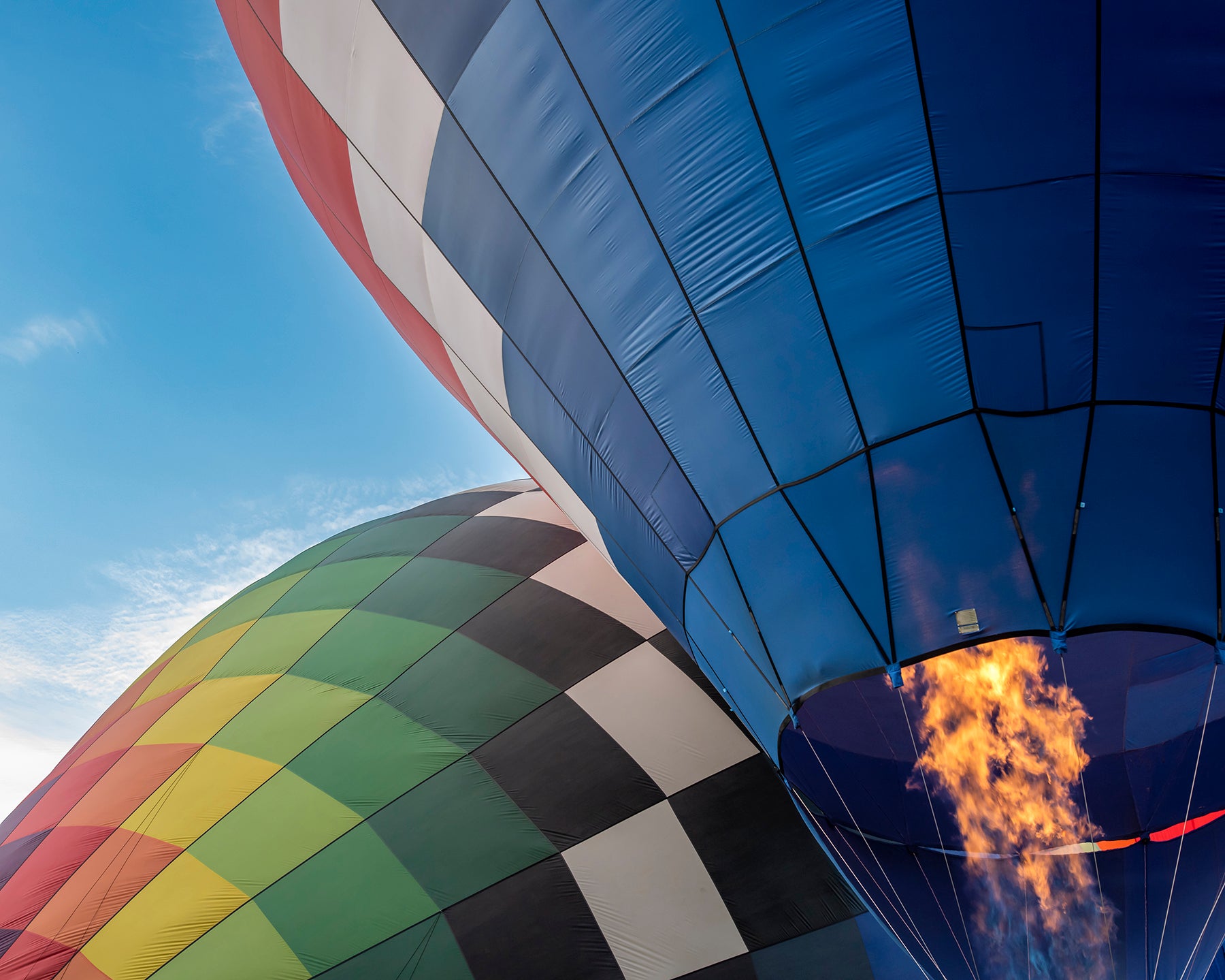 Hot air balloons inflating