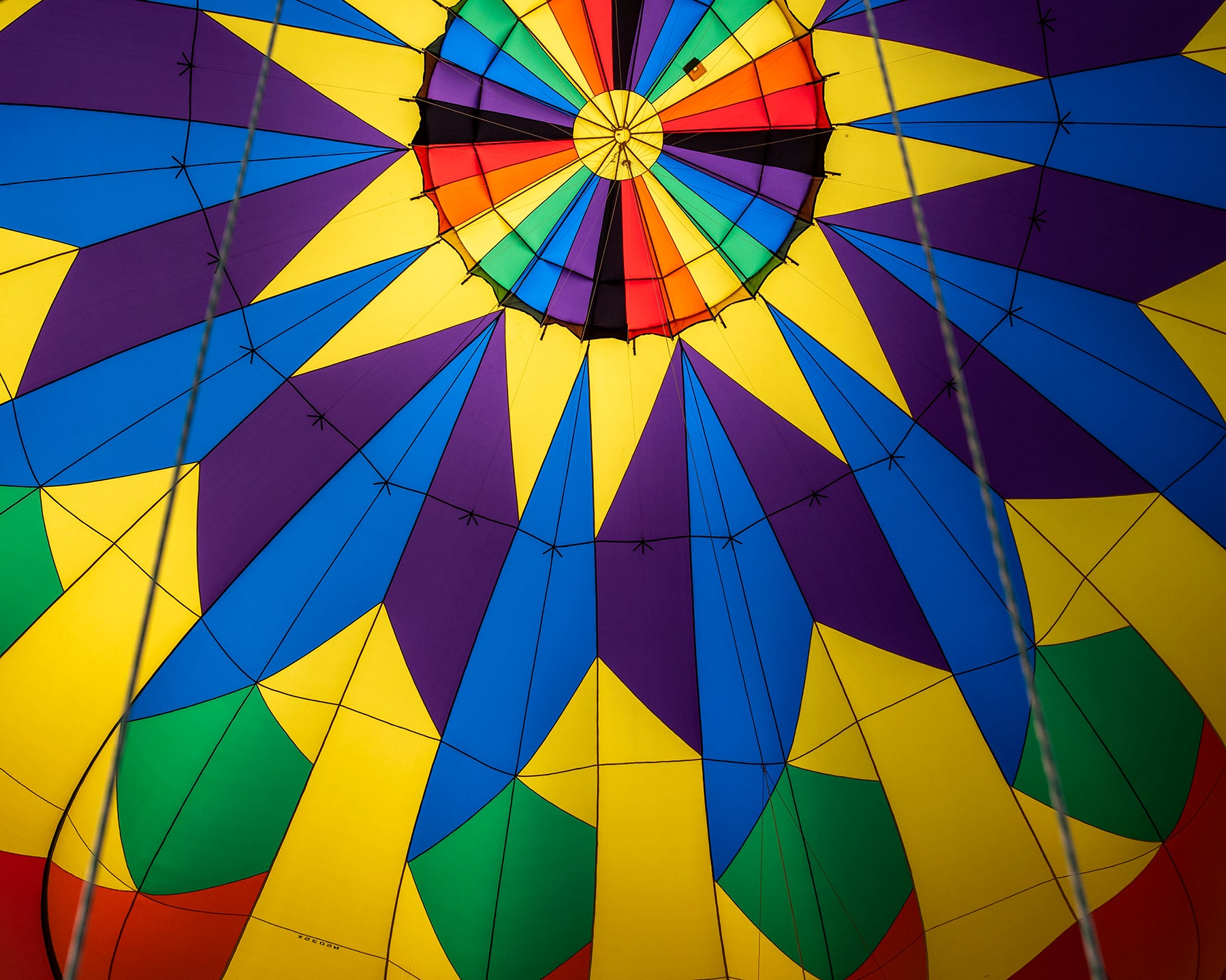 A view of the inside of a hot air balloon