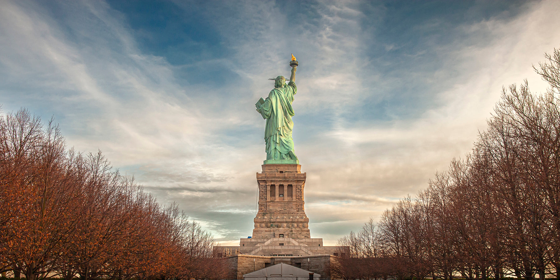 Rear view of the Statue of Liberty