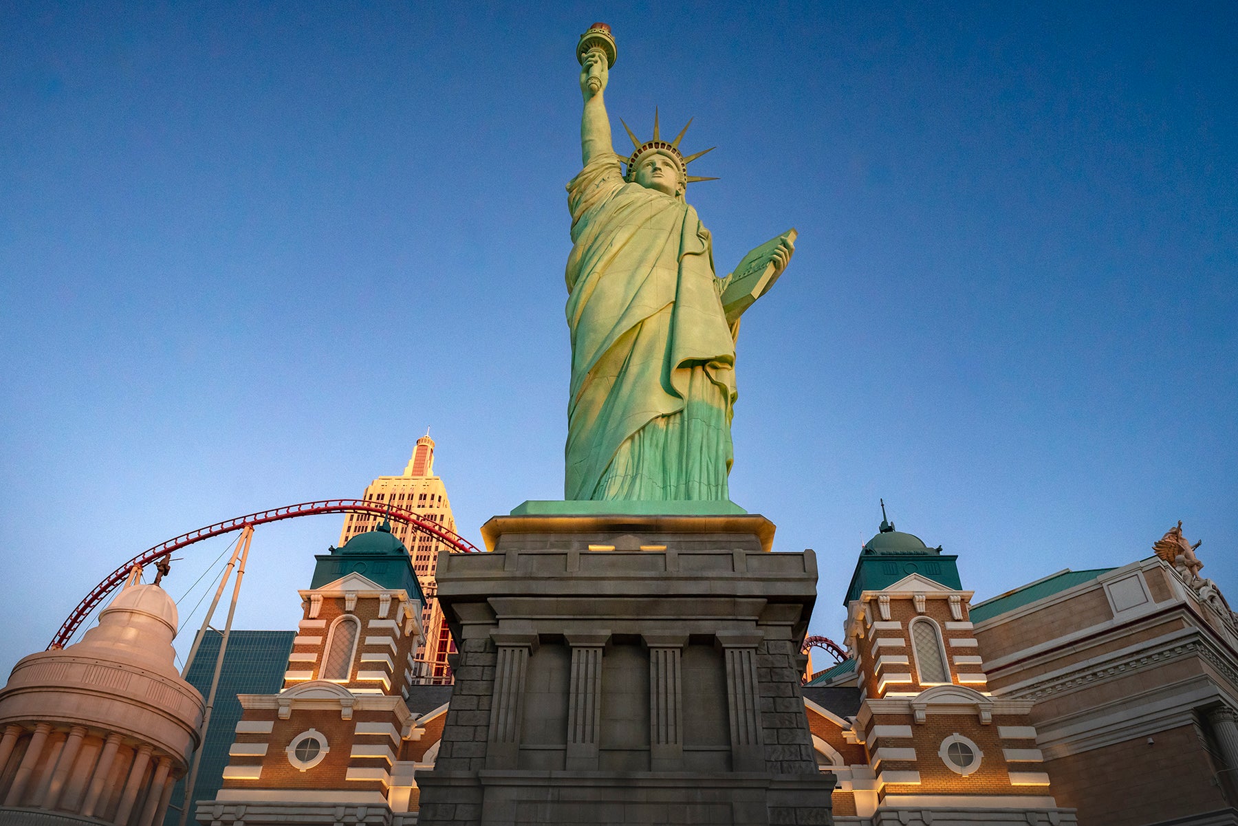 Sunrise at the New York, New York casino in Las Vegas