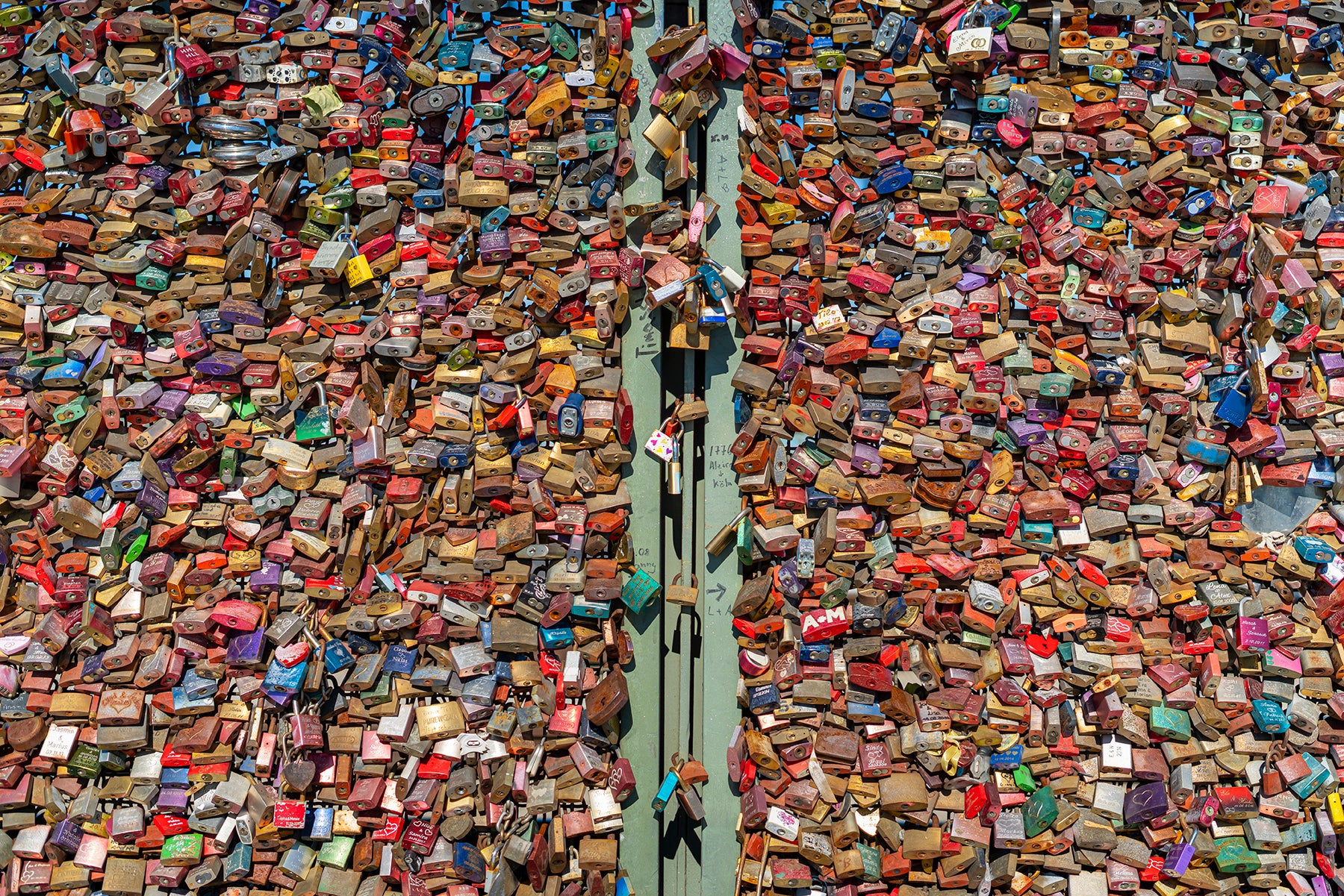 Love locks on the Hohenzollernbrücke Bridge