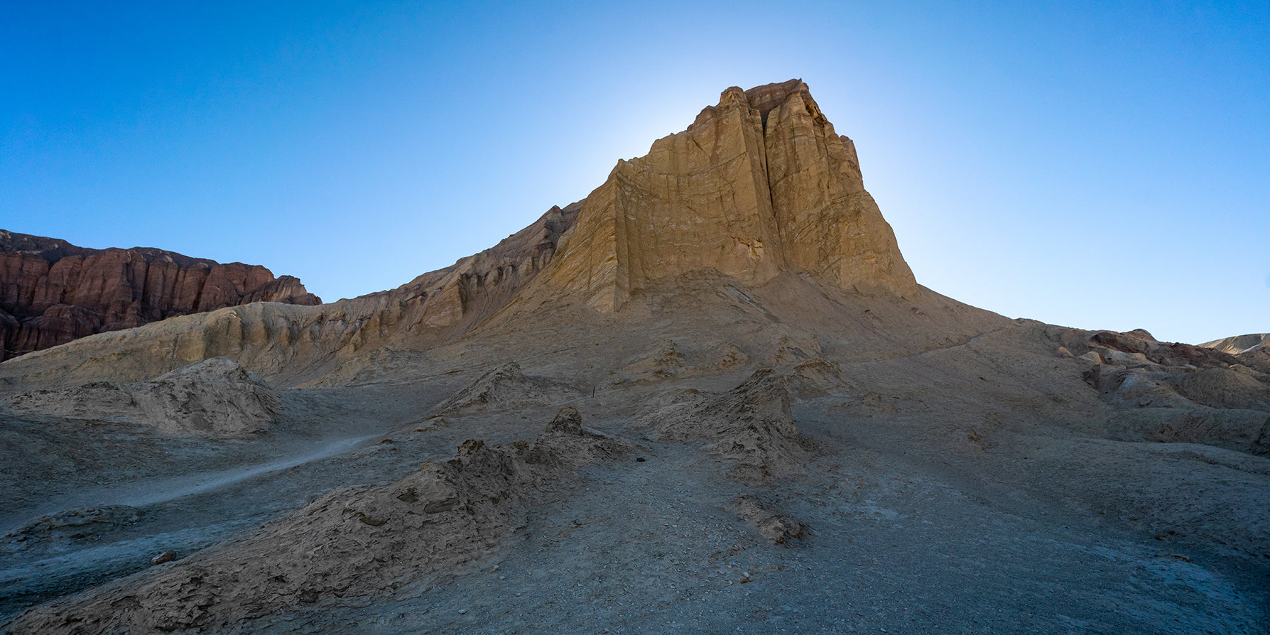 Sunrise at Manly Beacon in Death Valley