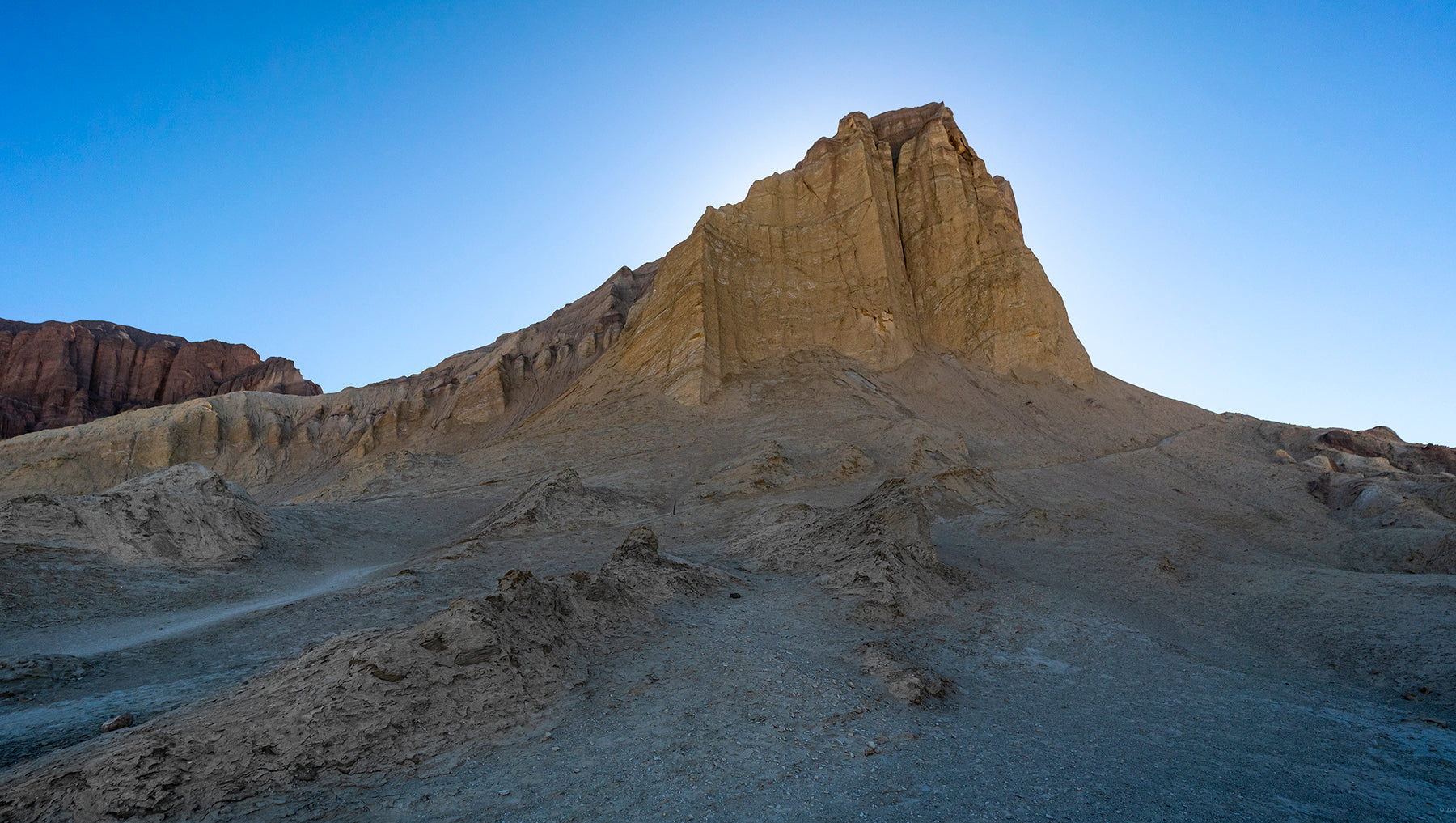 Sunrise at Manly Beacon in Death Valley