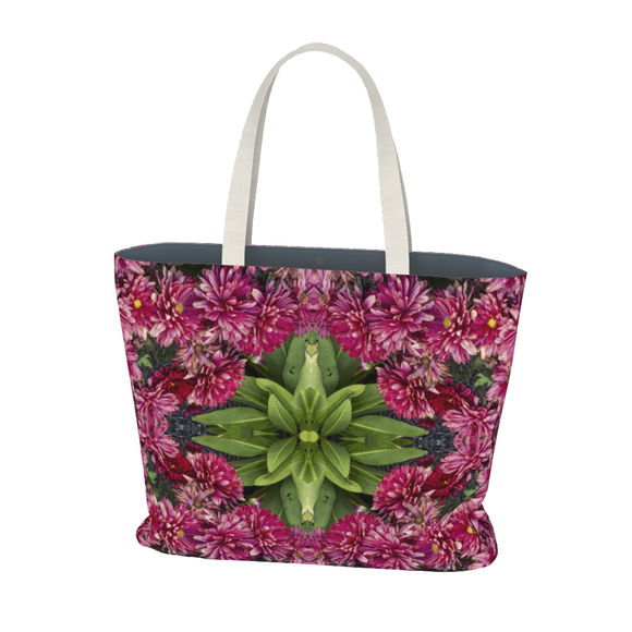 Canvas Tote Bag with a chrysanthemum design