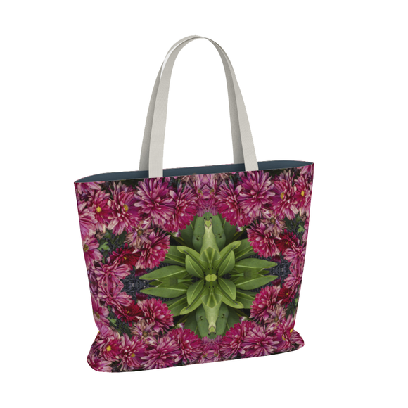 Canvas Tote Bag with a chrysanthemum design