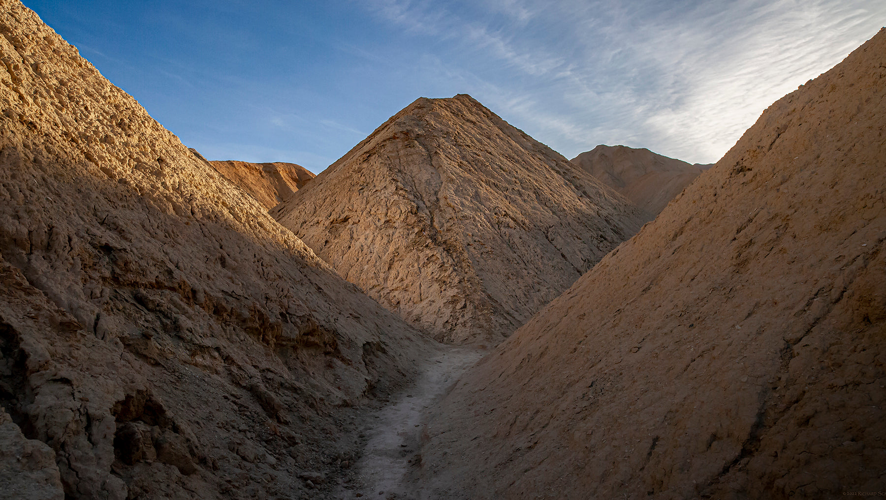 A mudstone hill in Golden Canyon, Death Valley