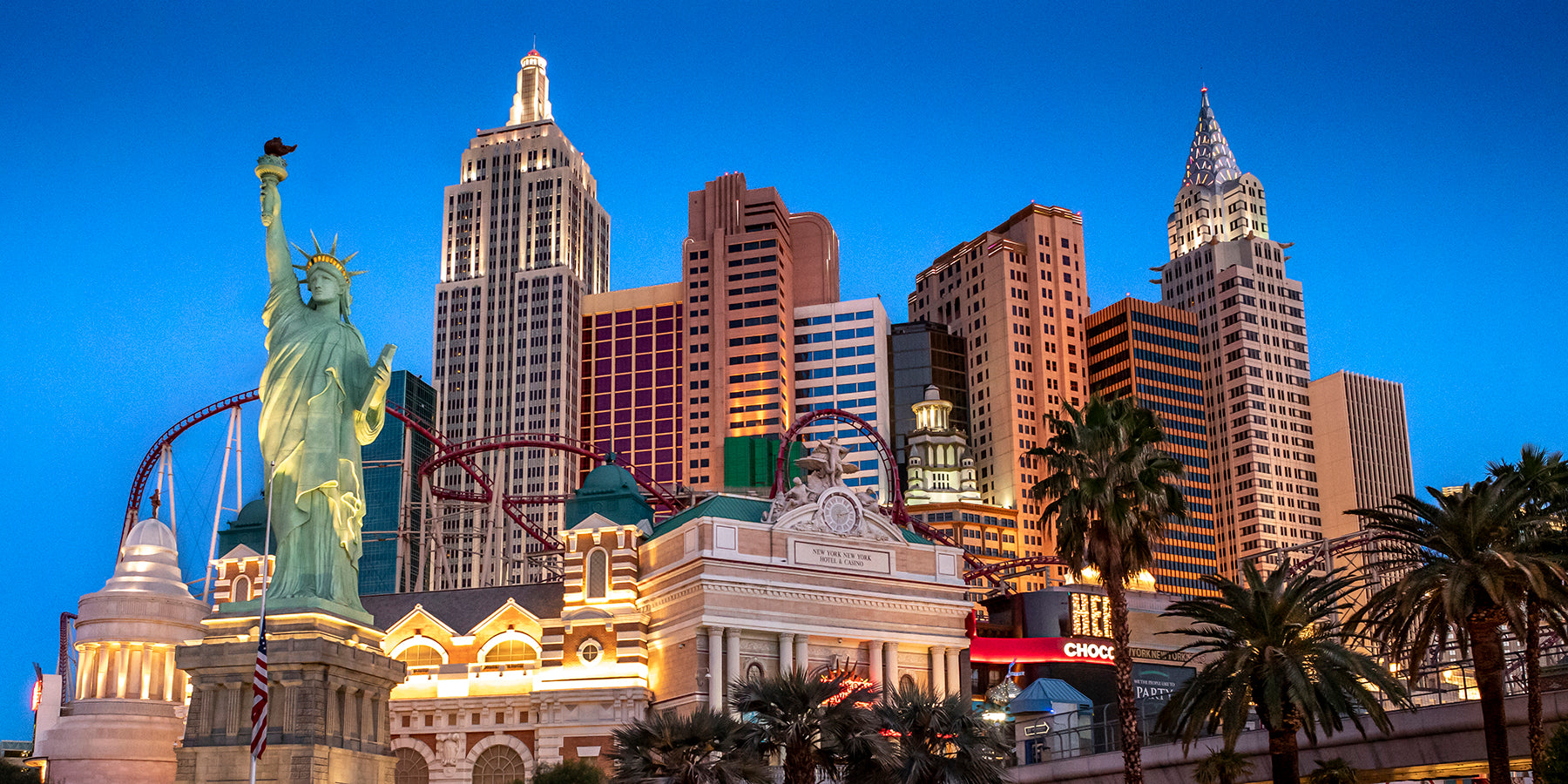 Sunrise on the New York, New York Hotel and Casino in Las Vegas