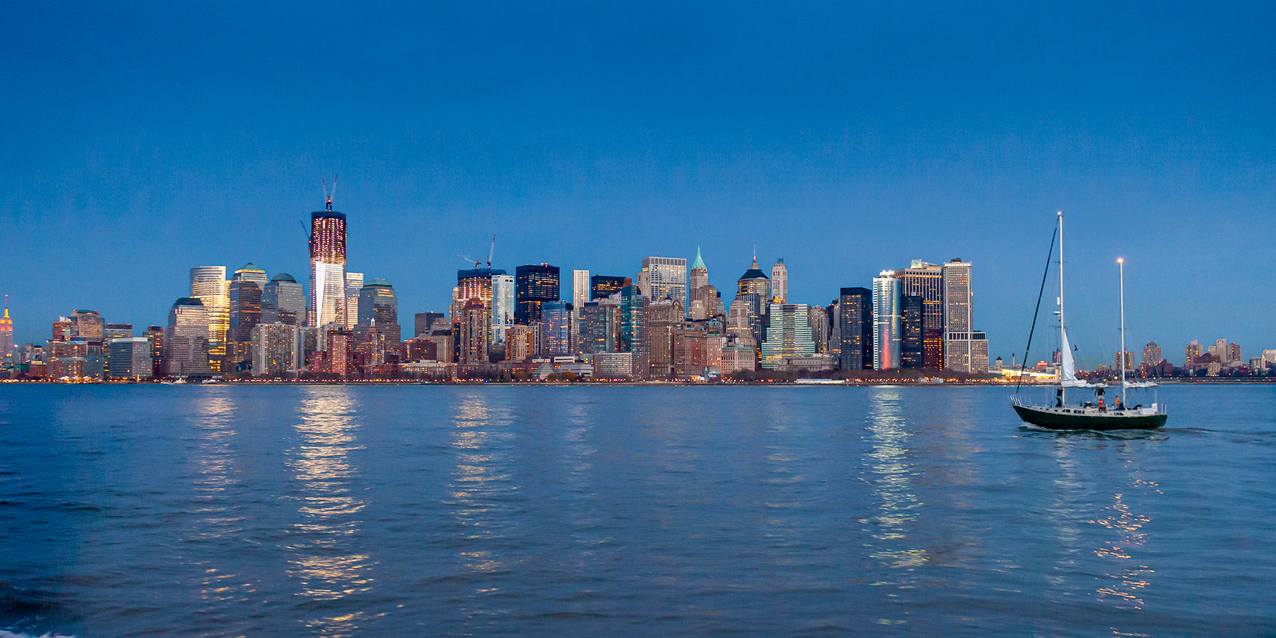 Sailboat on the Hudson River in NYC