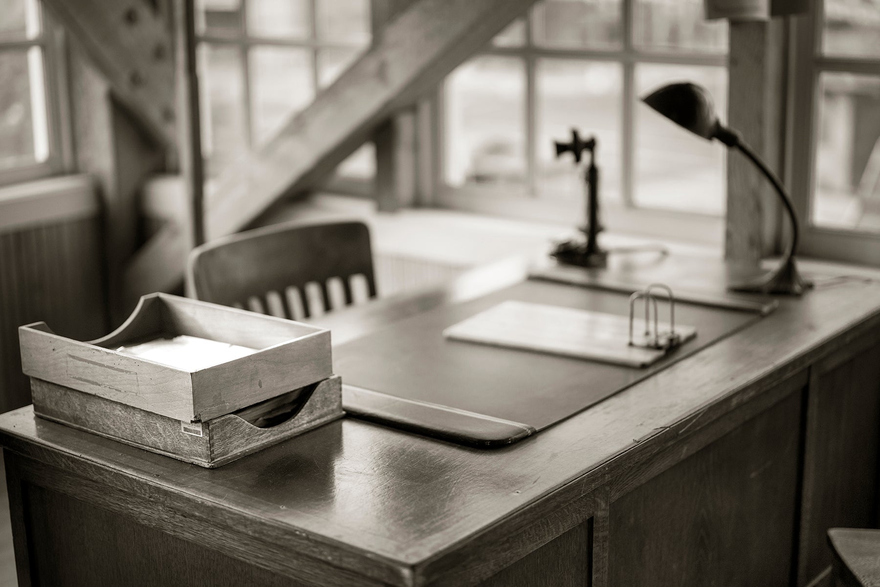 An old office desk at the Museum of Flight in Seattle