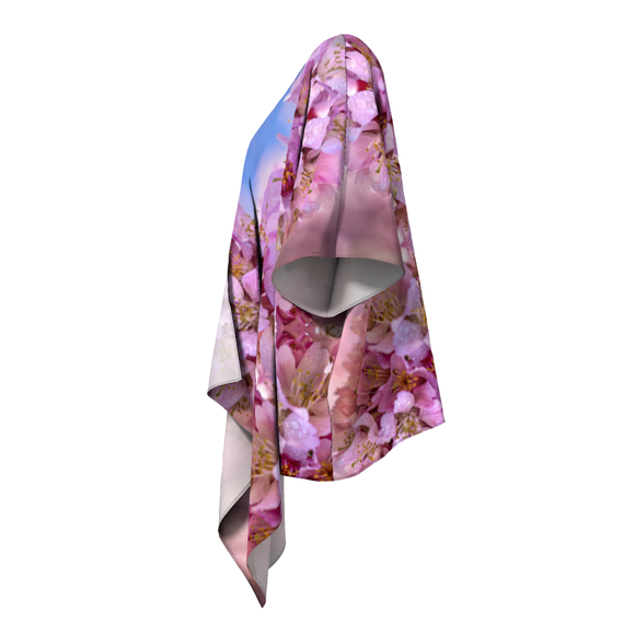 Draped Kimono with pink cherry blossom design