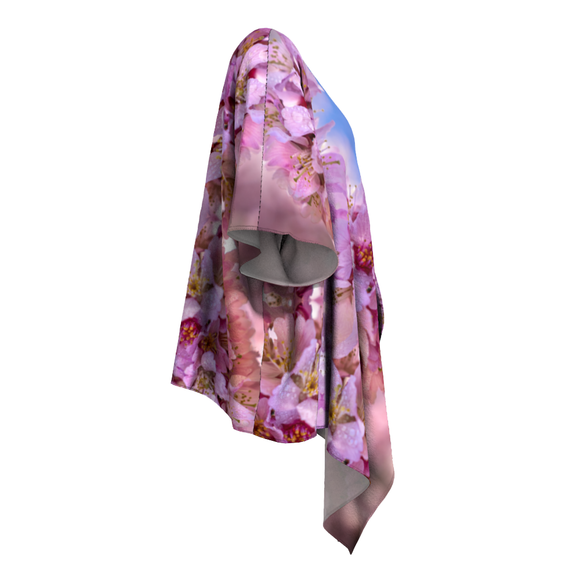 Draped Kimono with pink cherry blossom design