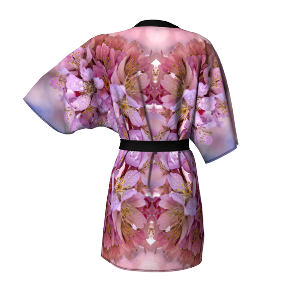 Kimono robe with cherry blossom design