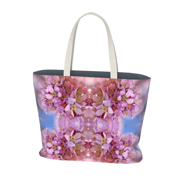 Tote bag with cherry blossom design