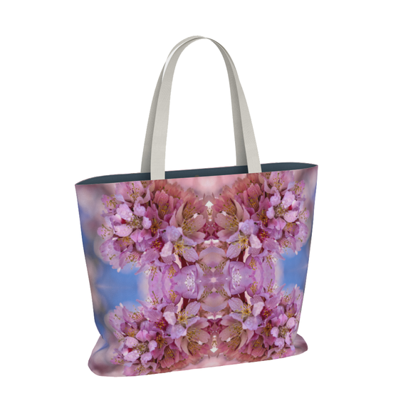 Tote bag with cherry blossom design