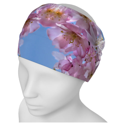 Headband with pink cherry blossom design