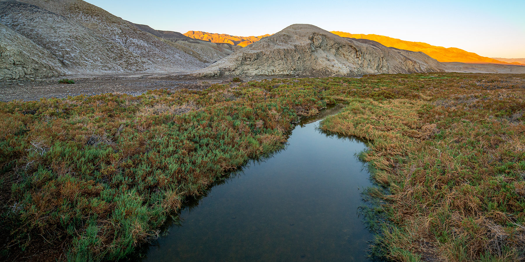 Salt Creek at sunrise in Death Valley