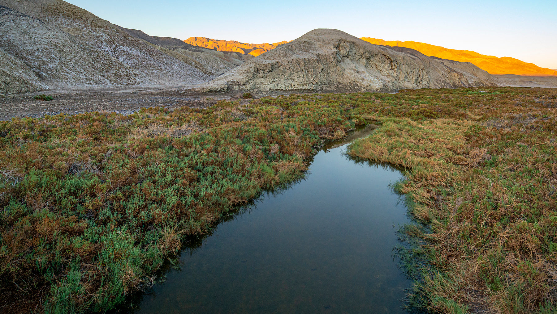 Salt Creek in Death Valley at sunrise