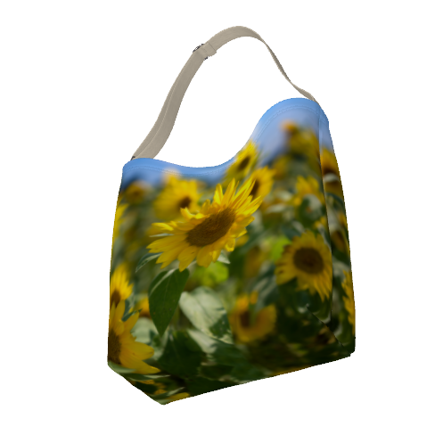 Shoulder tote bag with sunflower design