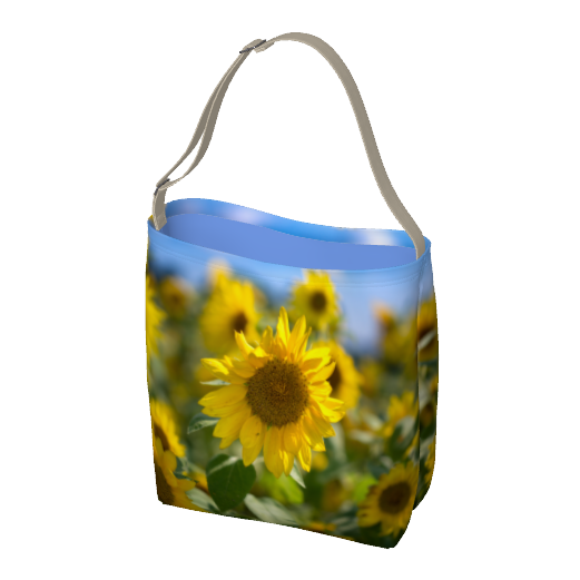 Shoulder tote bag with sunflower design