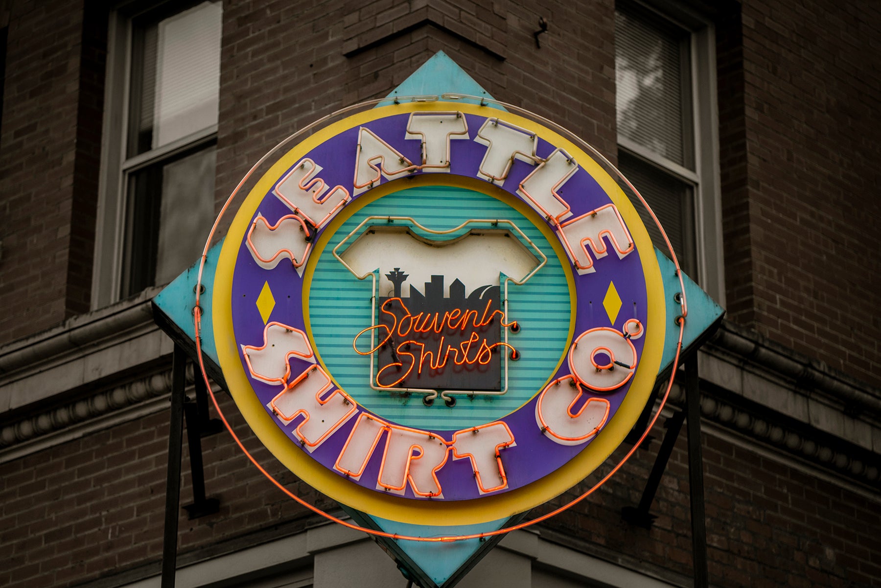 Neon sign at the Seattle Shirt Company