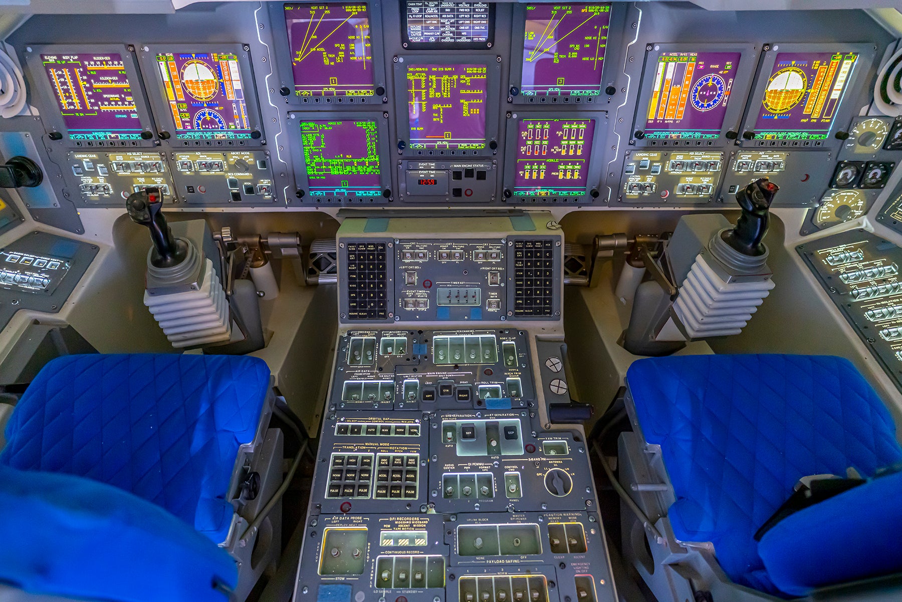 Cockpit and controls of the Space Shuttle