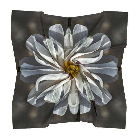 Square Scarf with a Star Magnolia design