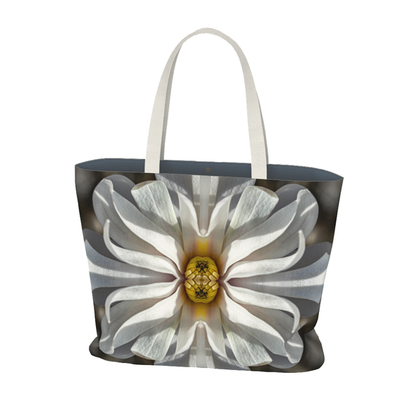 Canvas Market Tote with Star Magnolia design