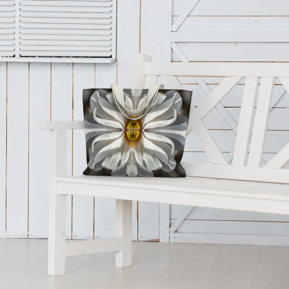 Canvas Market Tote with Star Magnolia design