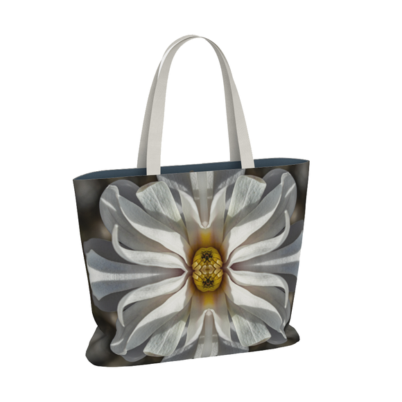 Canvas Market Tote with Star Magnolia design