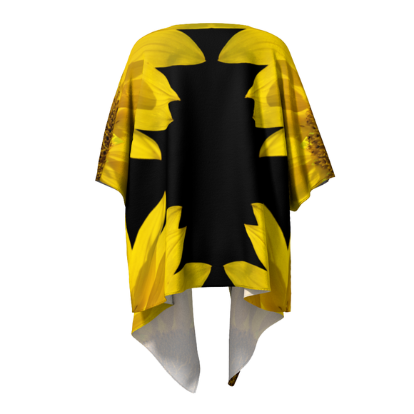 Draped Kimono with Sunflower design