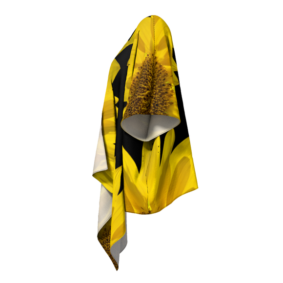 Draped Kimono with Sunflower design