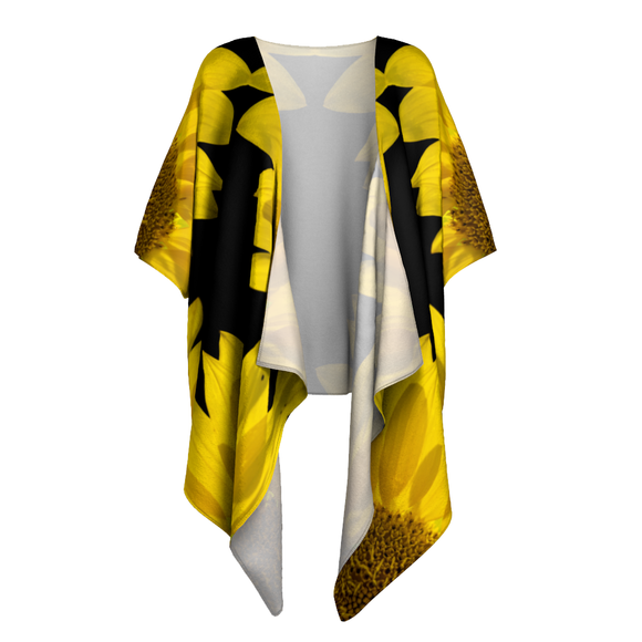 Draped Kimono with Sunflower design