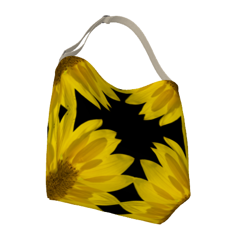 Shoulder tote bag with sunflower design