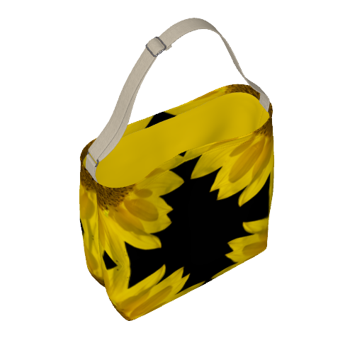 Shoulder tote bag with sunflower design