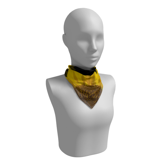 Square scarf with sunflower design