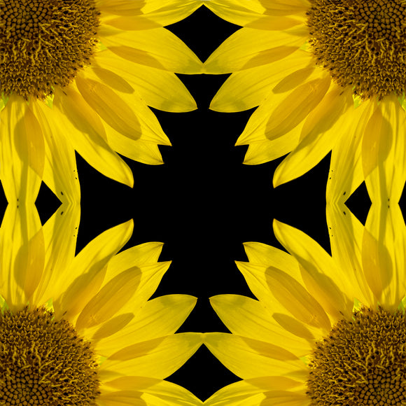 Square scarf with sunflower design