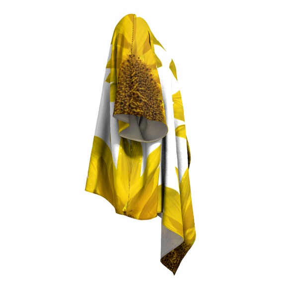 Draped kimono with sunflower design