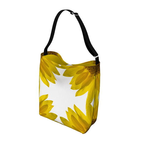 Shoulder tote with sunflower design