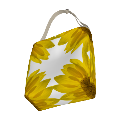 Shoulder tote with sunflower design