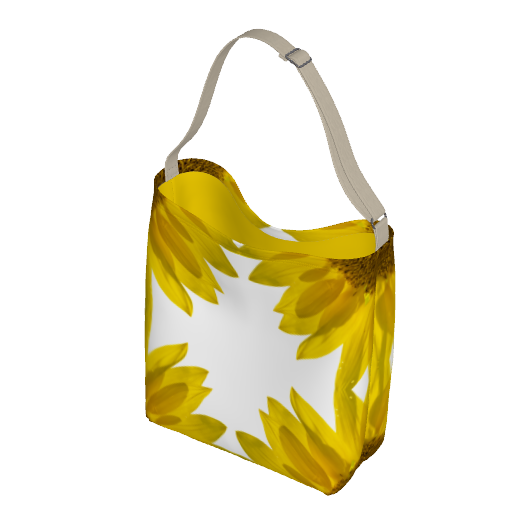 Shoulder tote with sunflower design