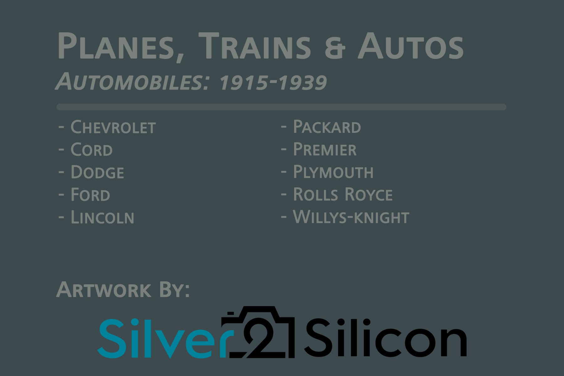 Planes, Trains & Autos: Automobiles 1915-1939